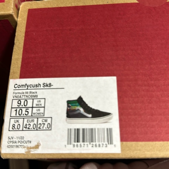 Vans Comfycush Sk8 hi formula 66 black men’s size 9 or women’s size 10.5 - Picture 12 of 12